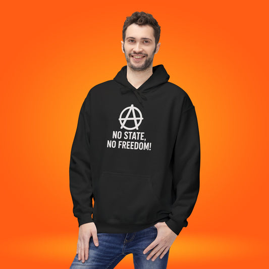 Anarchy Anarchism Logo "No State, No Freedom" Hoodie