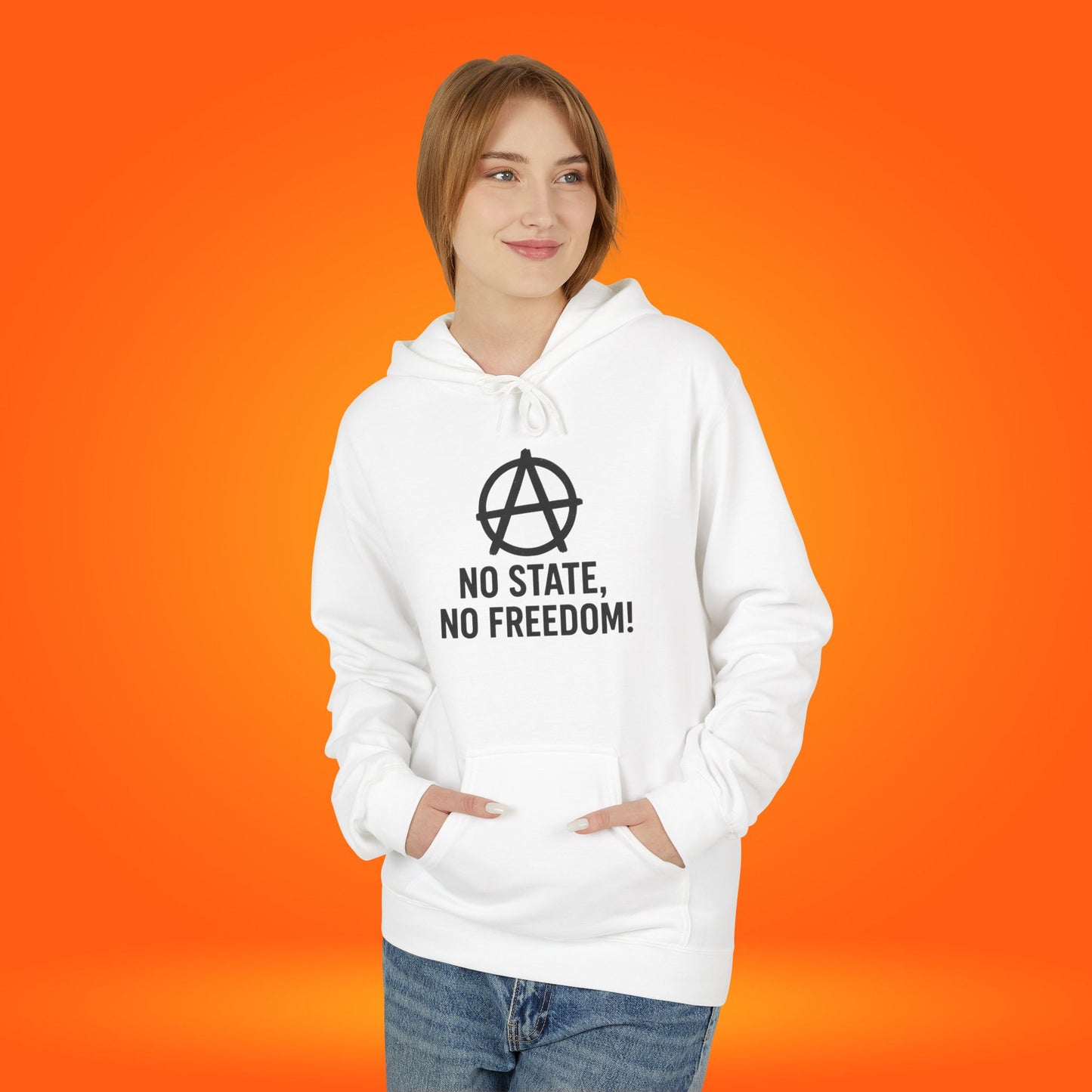 Anarchy Anarchism Logo "No State, No Freedom" Hoodie