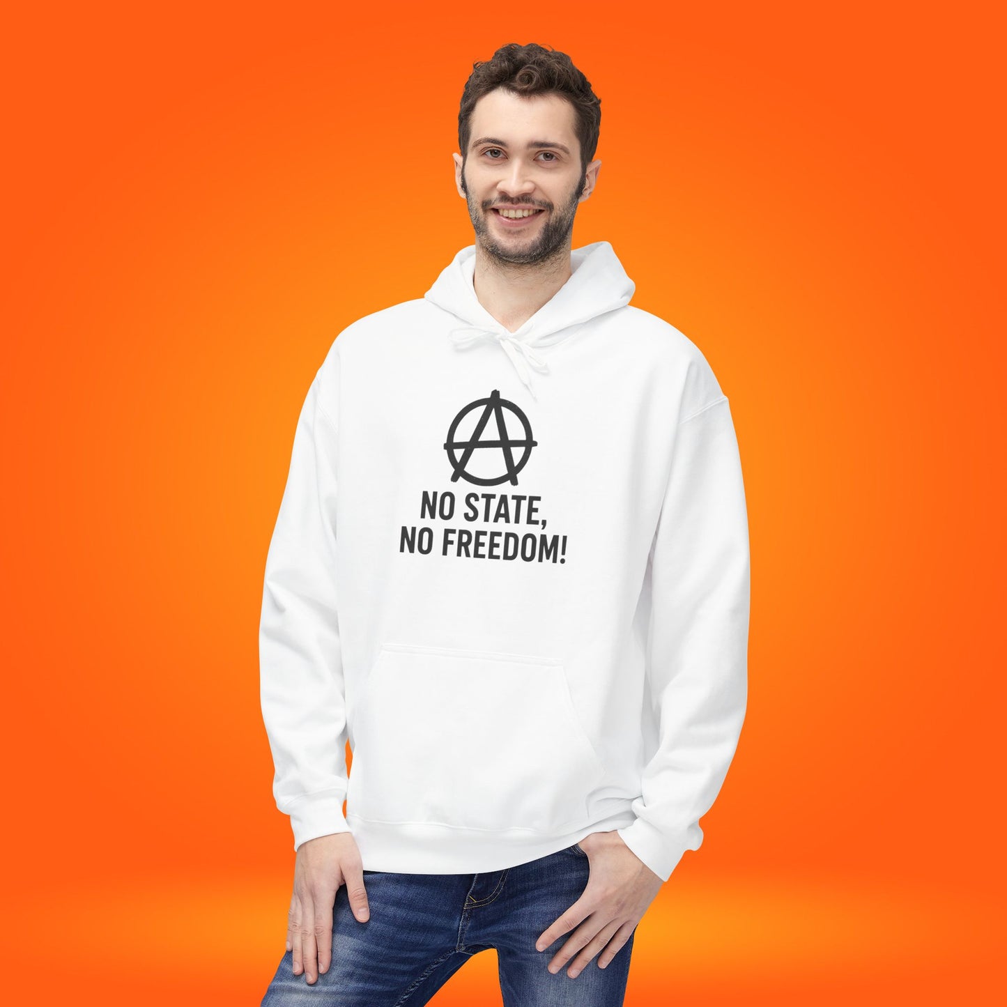 Anarchy Anarchism Logo "No State, No Freedom" Hoodie