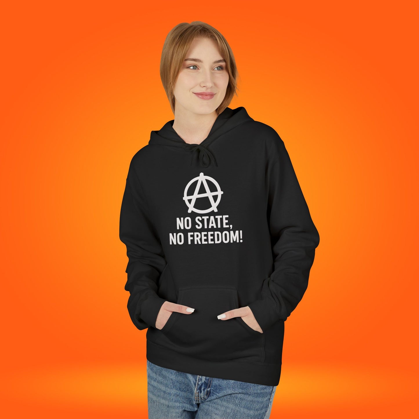 Anarchy Anarchism Logo "No State, No Freedom" Hoodie